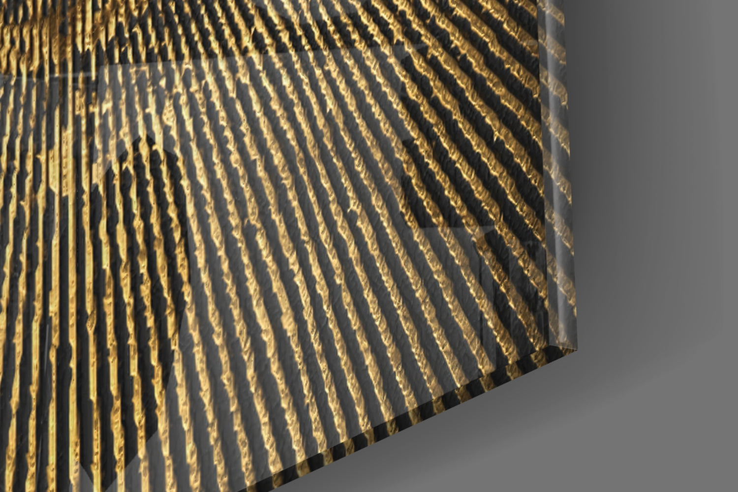 Black Gold Radiant Circle Glass Wall Art