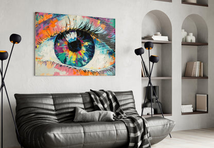 Palette Knife Painted Colorful Eye Glass Wall Art