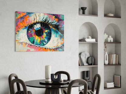 Palette Knife Painted Colorful Eye Glass Wall Art
