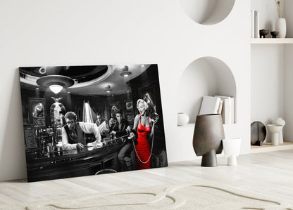 Red Dress Diner Legends Glass Wall Art