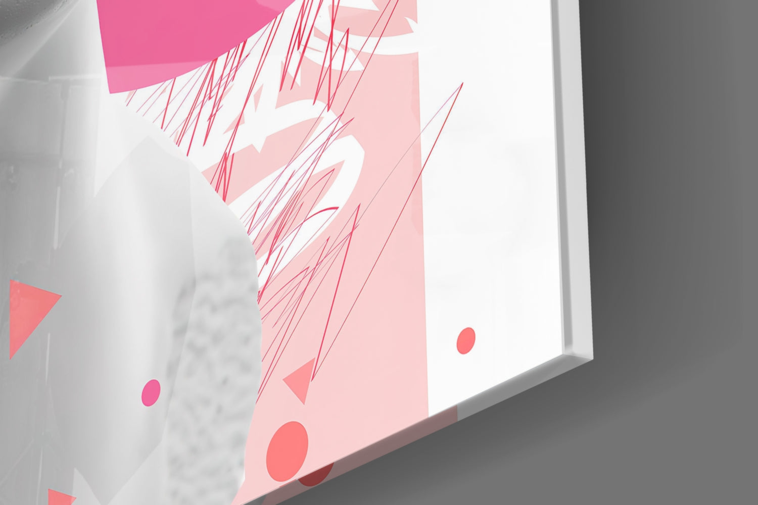 Pink Geometric Venus Bust Collage Glass Wall Art