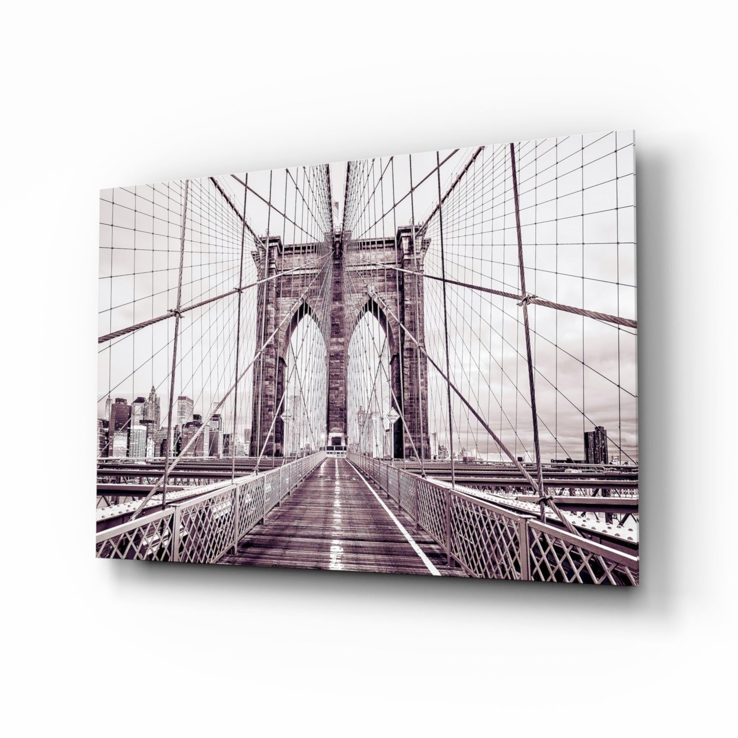 Vintage Bridge Walkway Symmetry Glass Wall Art