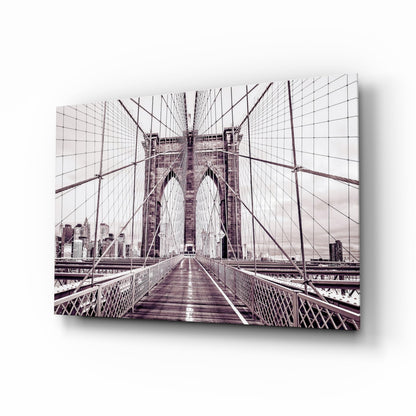 Vintage Bridge Walkway Symmetry Glass Wall Art