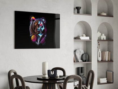 Diamond Bear Glass Wall Art