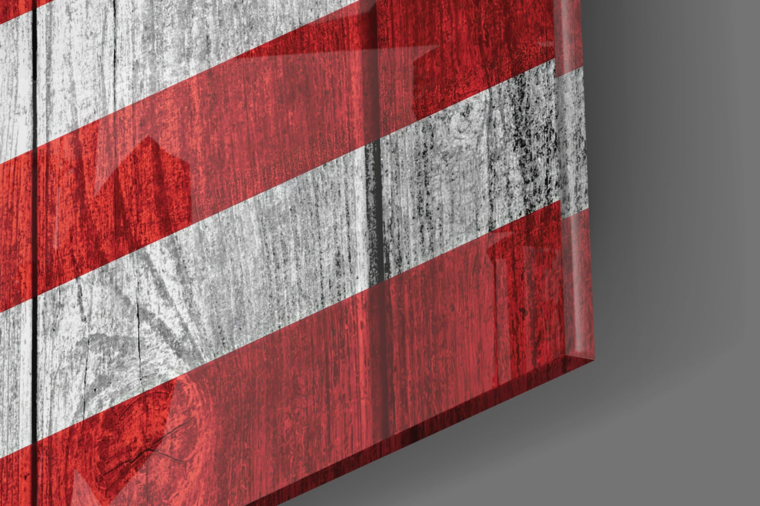 American Flag Painted on Wood Planks Glass Wall Art