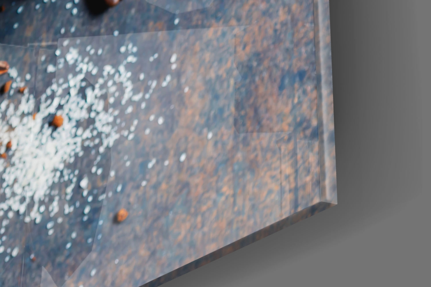 Blue Table Coffee Beans And Star Anise Glass Wall Art