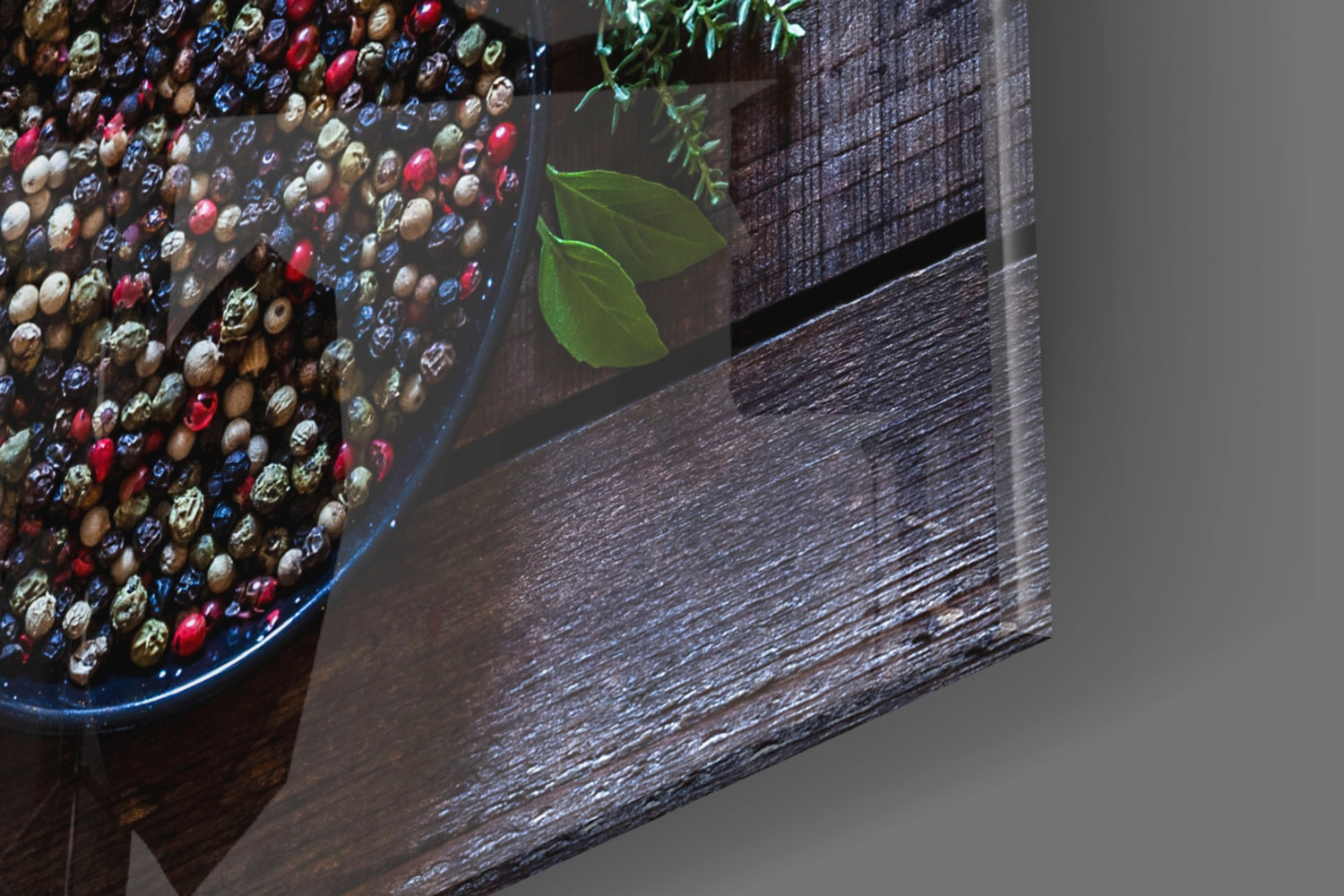 Rustic Wood Herbs And Spices Mortar Glass Wall Art