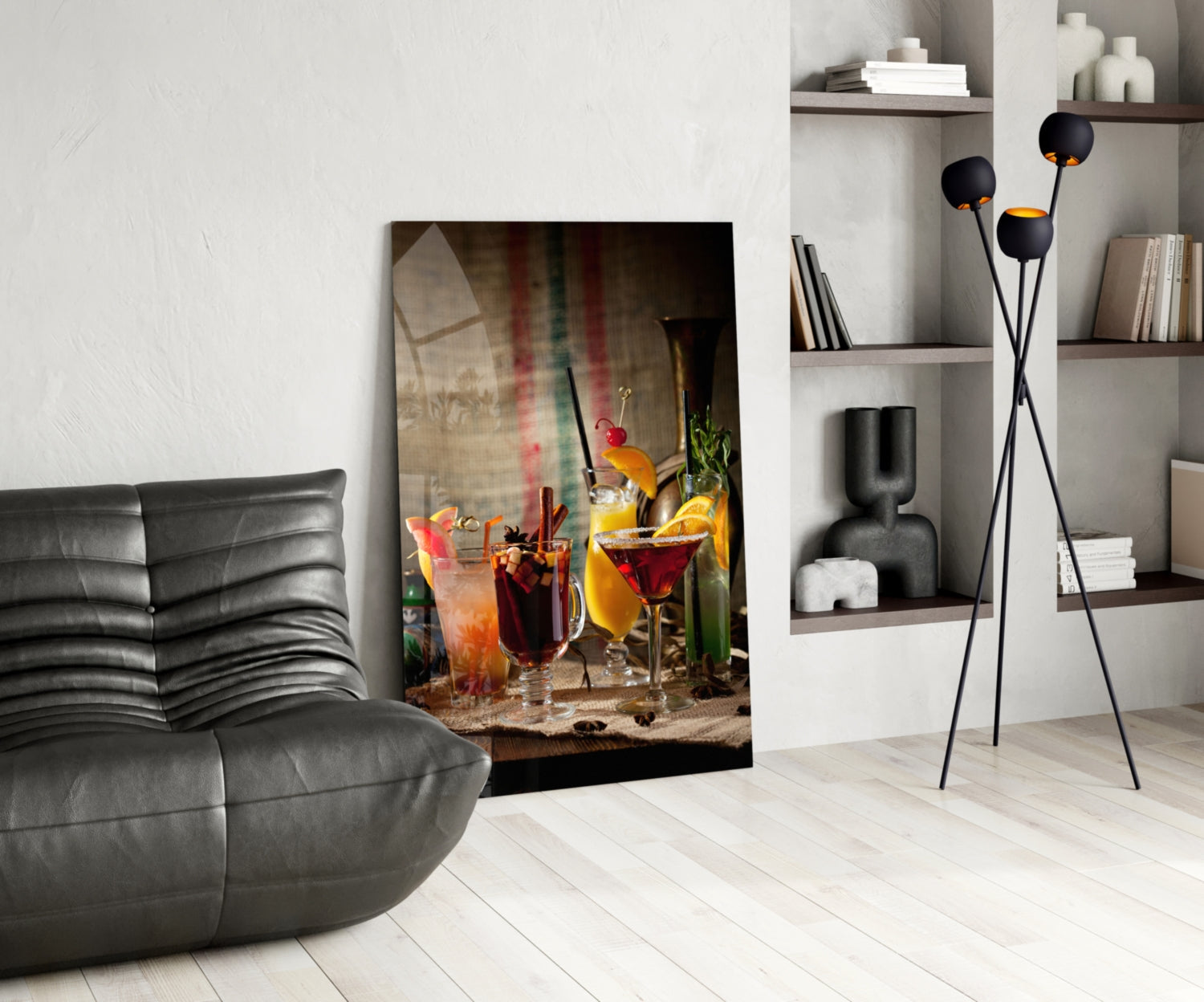 Rustic Spiced Winter Cocktails Glass Wall Art