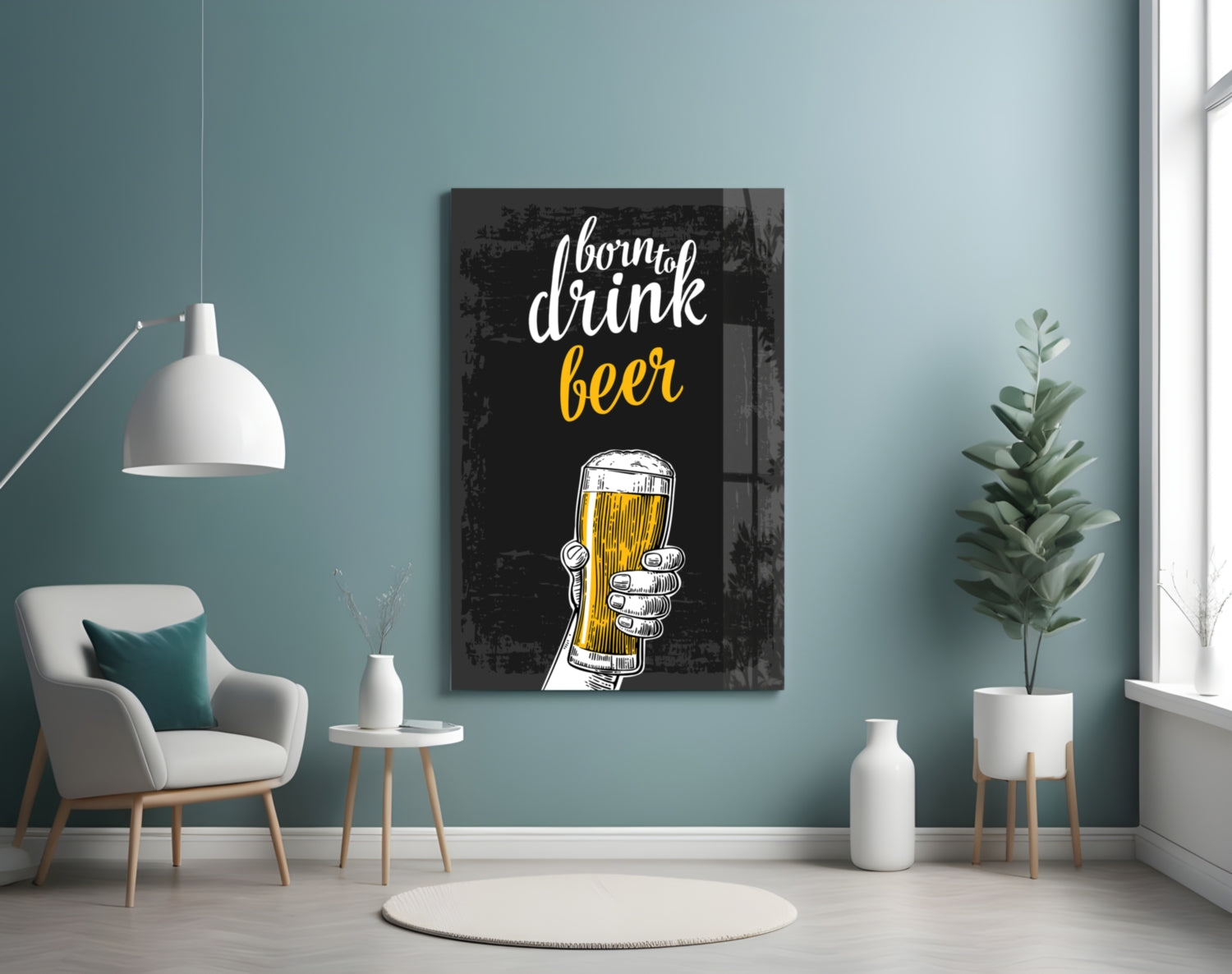 Born To Drink Beer Raised Glass Wall Art