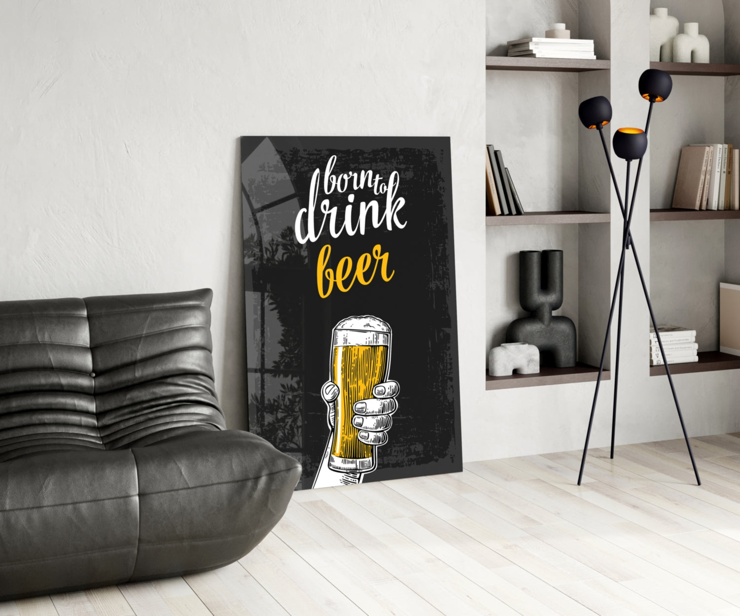 Born To Drink Beer Raised Glass Wall Art