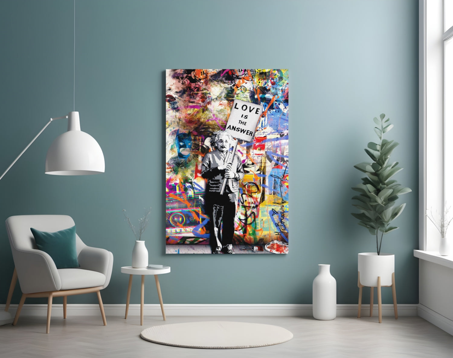 Love is the Answer Street Art Glass Wall Art