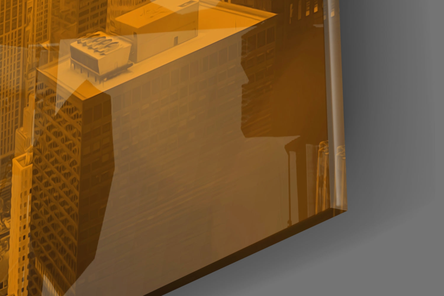 Amber Sunset Skyline Wanderlust Glass Wall Art