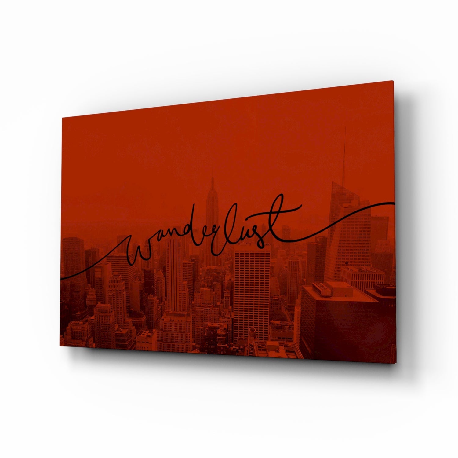 Deep Red City Haze Wanderlust Glass Wall Art