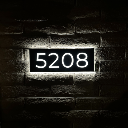 Metal Backlit Address Plaque – Custom LED House Address Sign