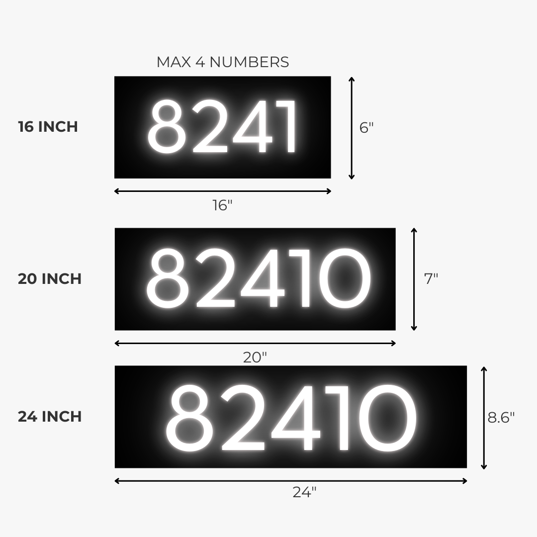 Metal Backlit Address Plaque – Custom LED House Address Sign