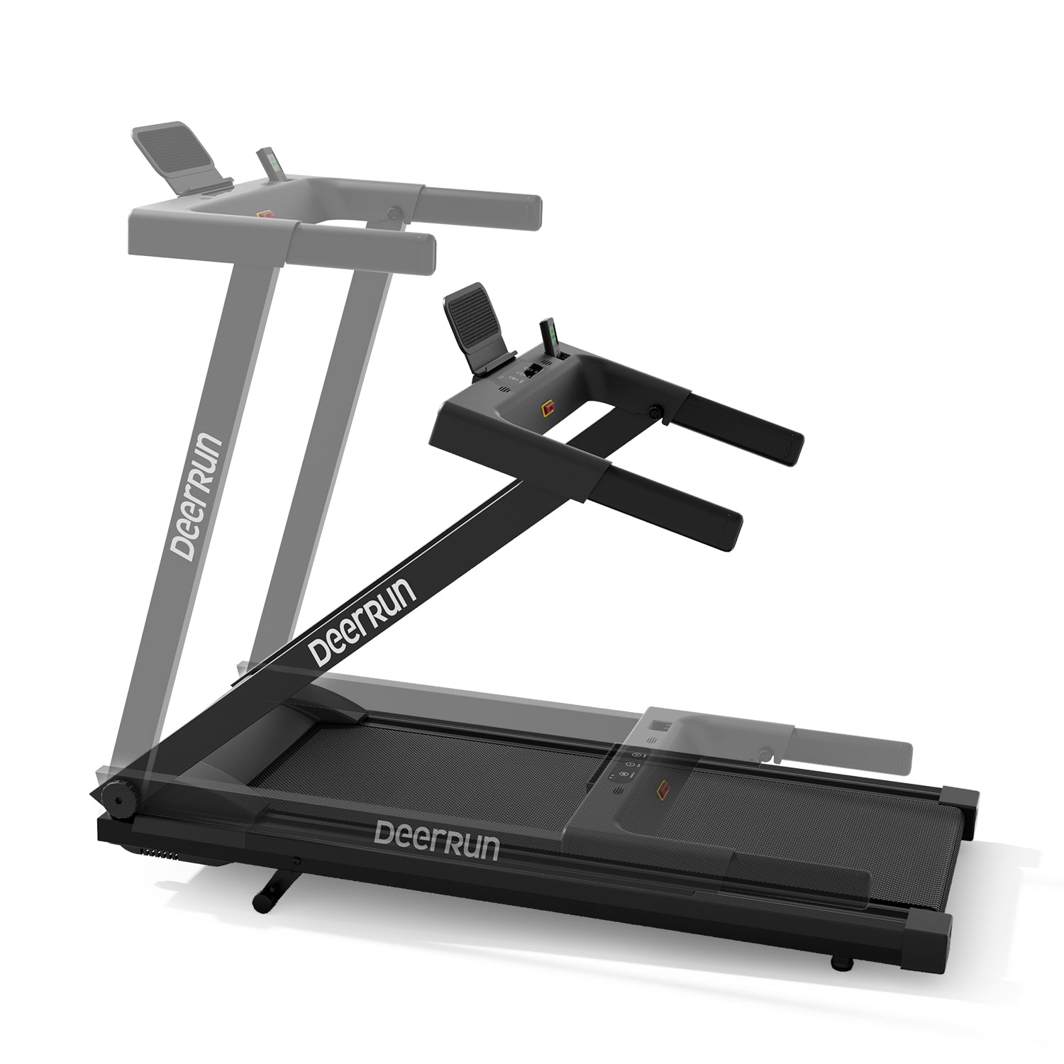 DeerRun All-New 2026 A1 Pro Move+ Smart Foldable Treadmill with 6% Incline &amp; NFC | 350 lbs, 10 mph, Black