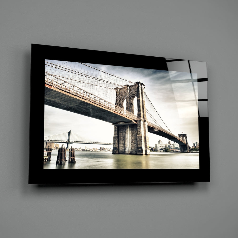 Twin Bridges Muted Skyline Glass Wall Art