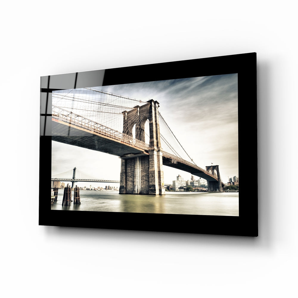 Twin Bridges Muted Skyline Glass Wall Art