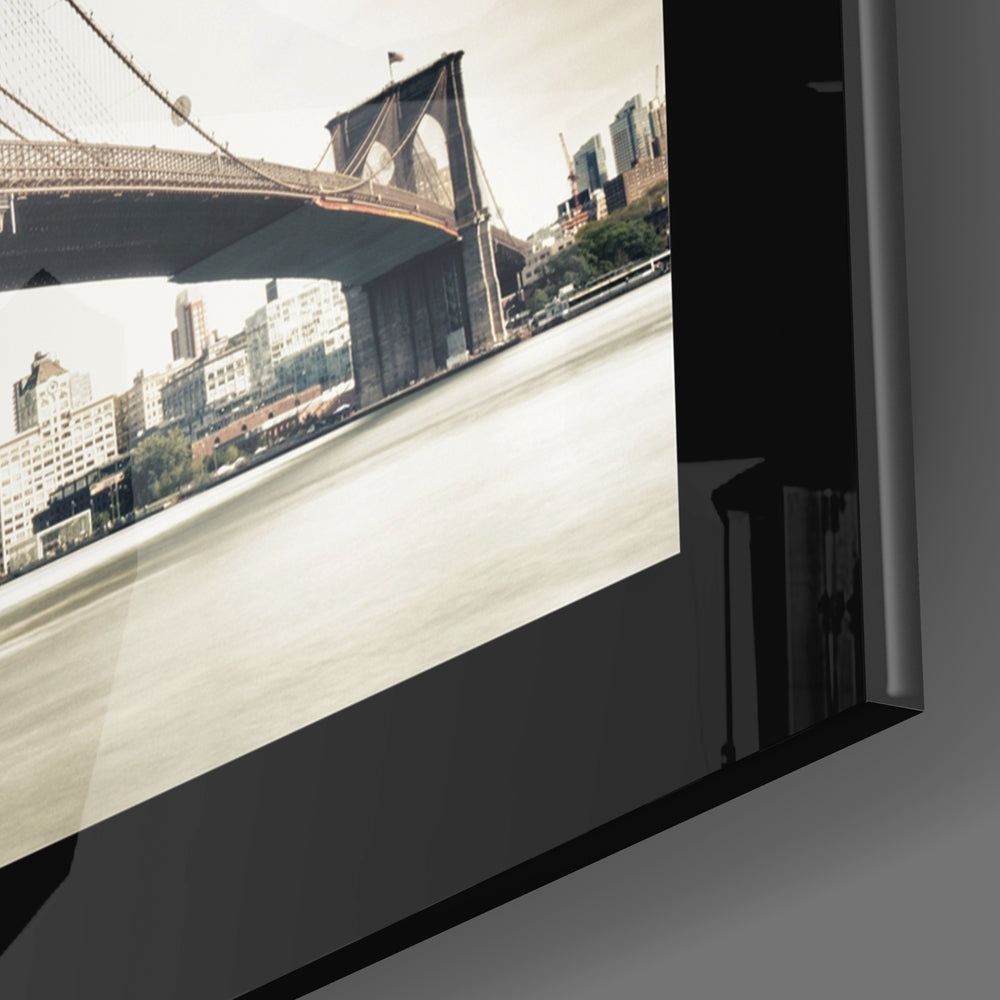 Twin Bridges Muted Skyline Glass Wall Art