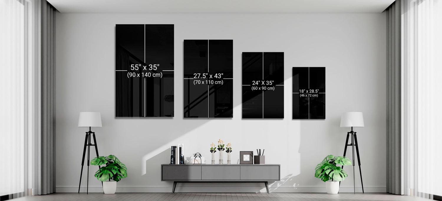 Golden Mountains Glass Wall Art