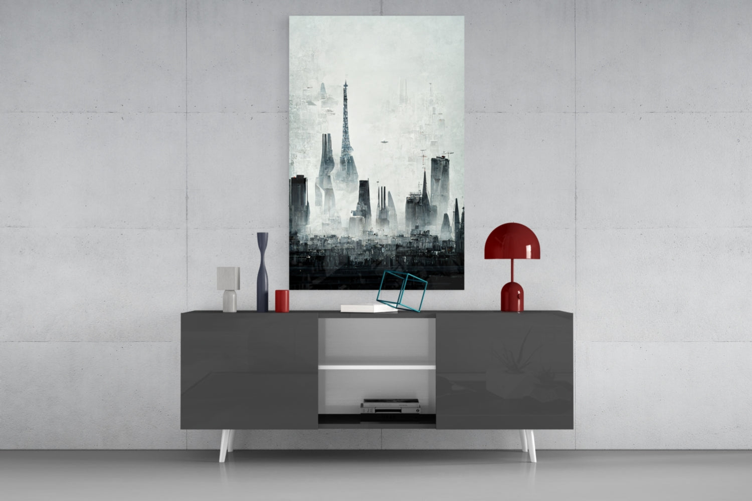 Old City Silhouette Glass Art  || Designer Collection