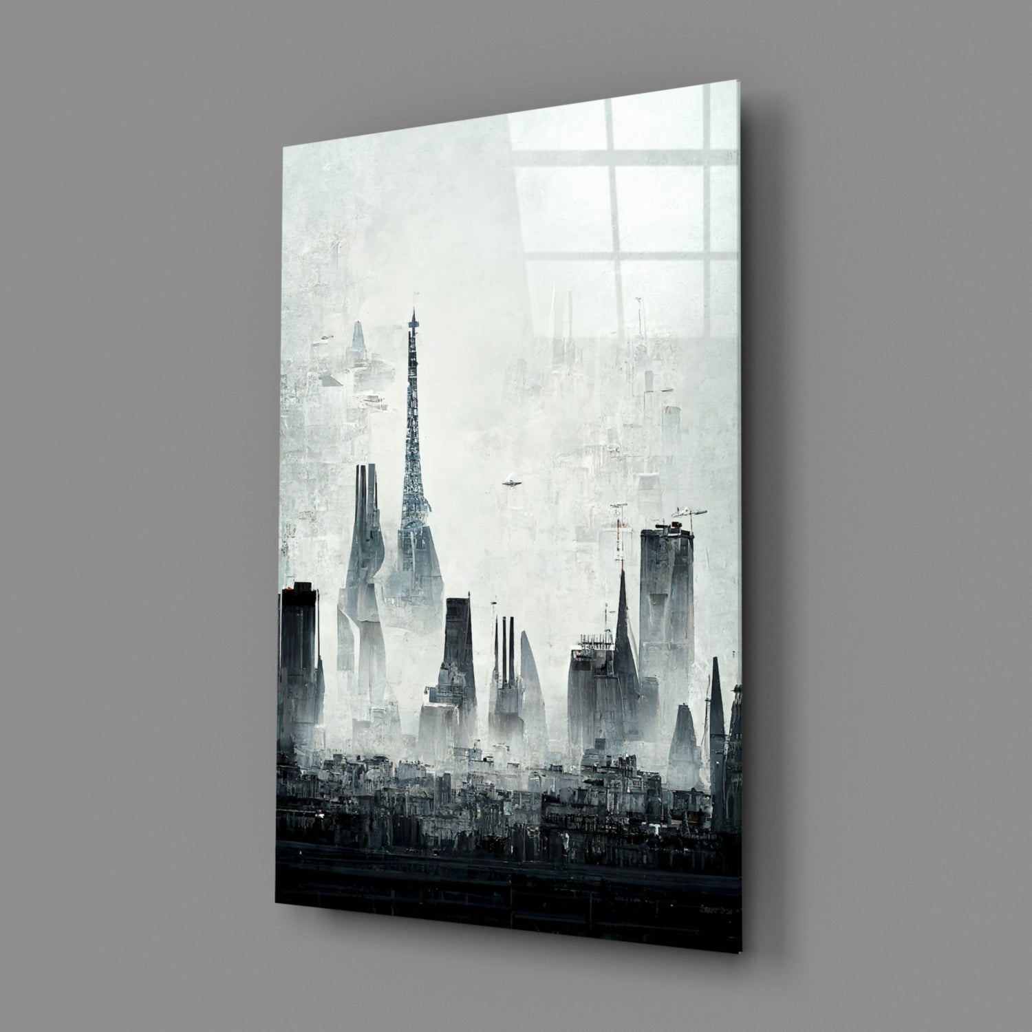 Old City Silhouette Glass Art  || Designer Collection