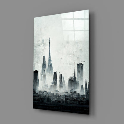Old City Silhouette Glass Art  || Designer Collection