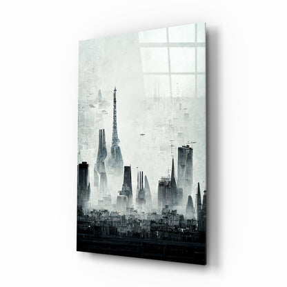 Old City Silhouette Glass Art  || Designer Collection