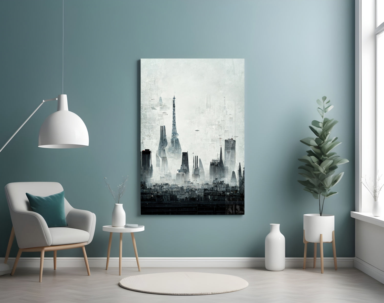 Old City Silhouette Glass Art  || Designer Collection