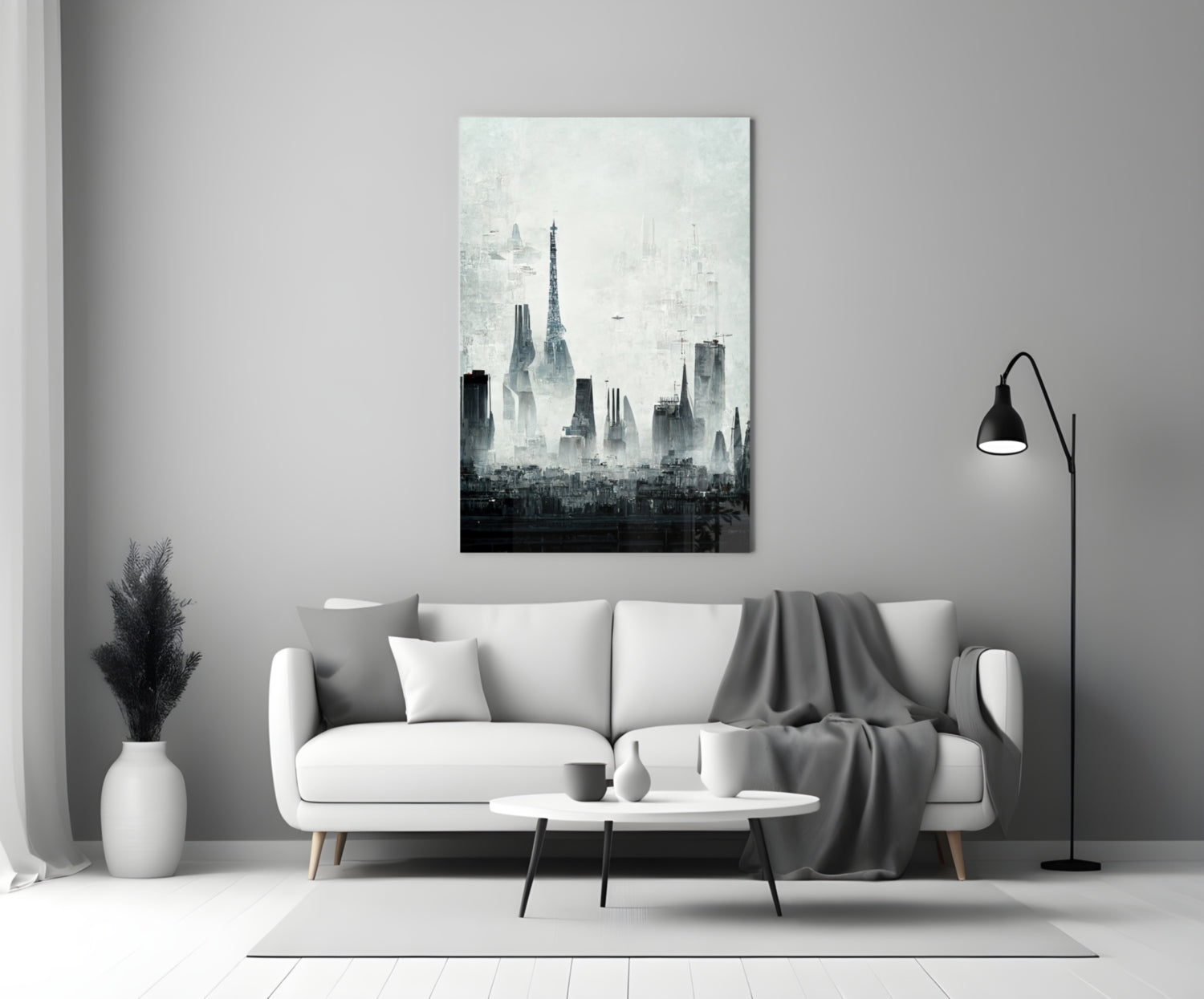 Old City Silhouette Glass Art  || Designer Collection