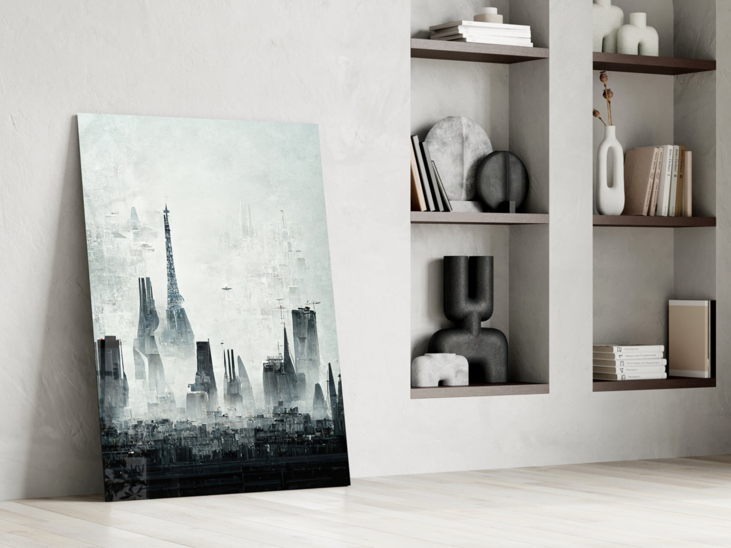 Old City Silhouette Glass Art  || Designer Collection
