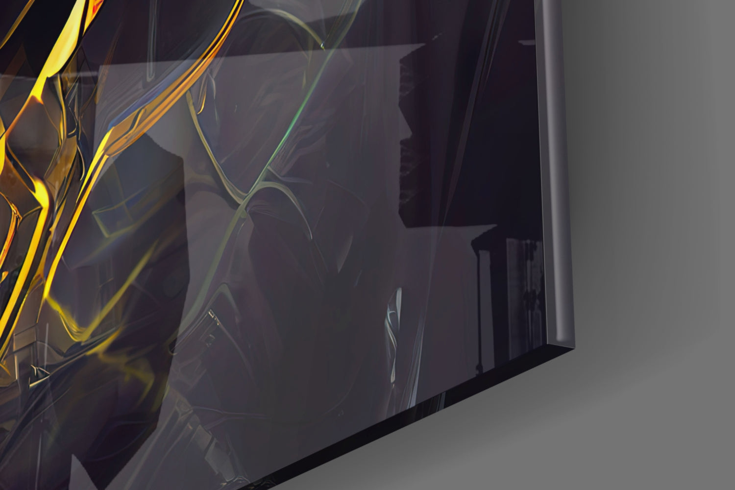 Crimson Visor Glowing Space Helmet Glass Wall Art