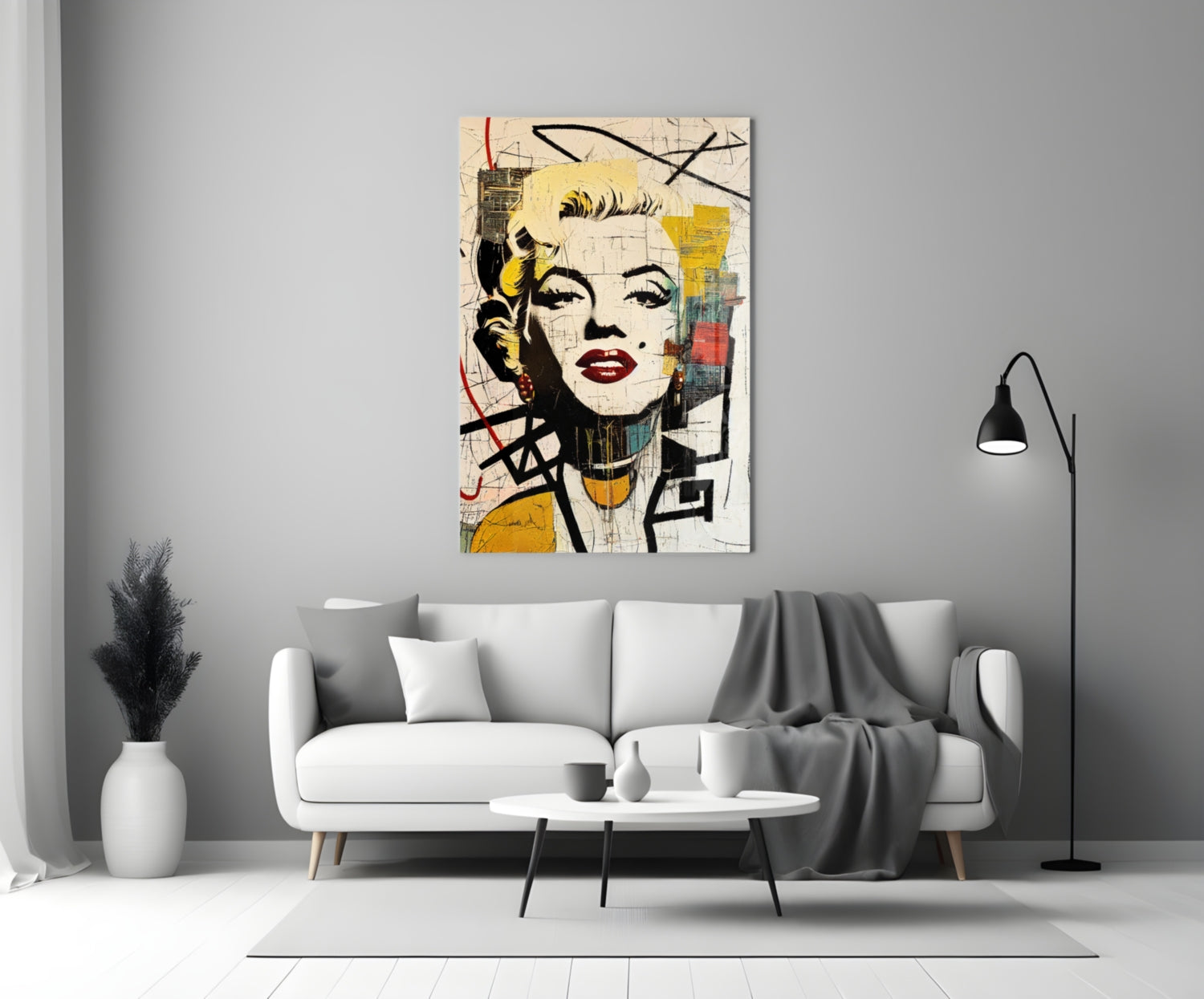 Cracked Wall Blonde Icon Glass Wall Art