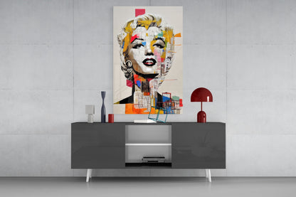 Blonde Icon Abstract Collage Glass Wall Art