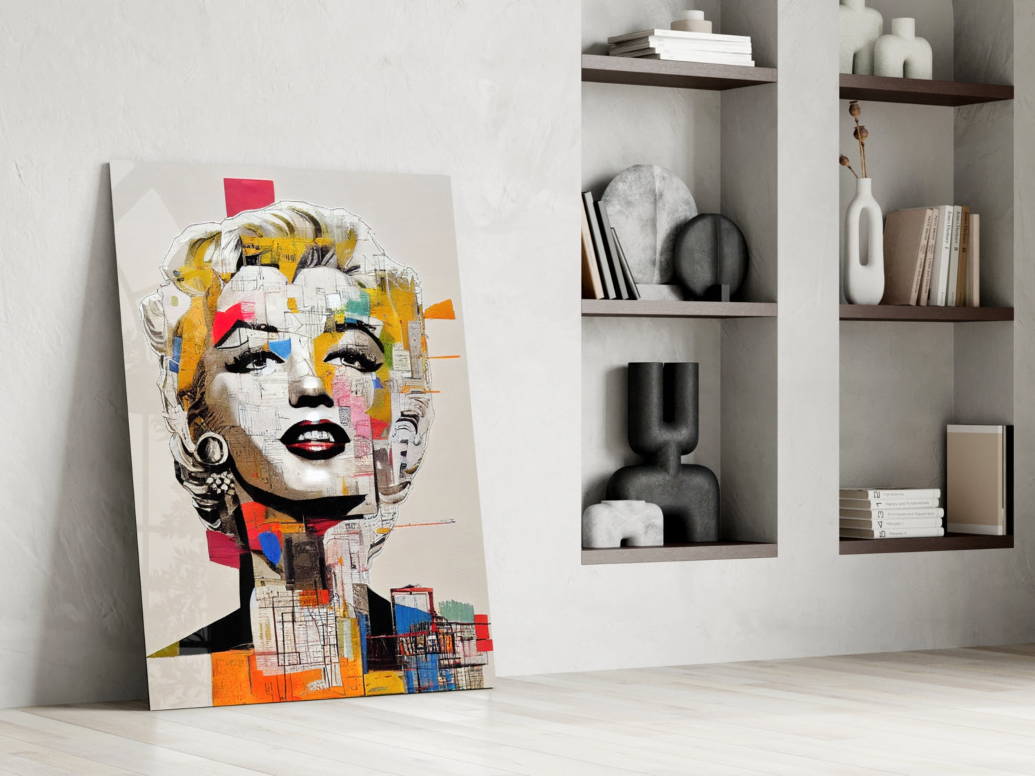 Blonde Icon Abstract Collage Glass Wall Art