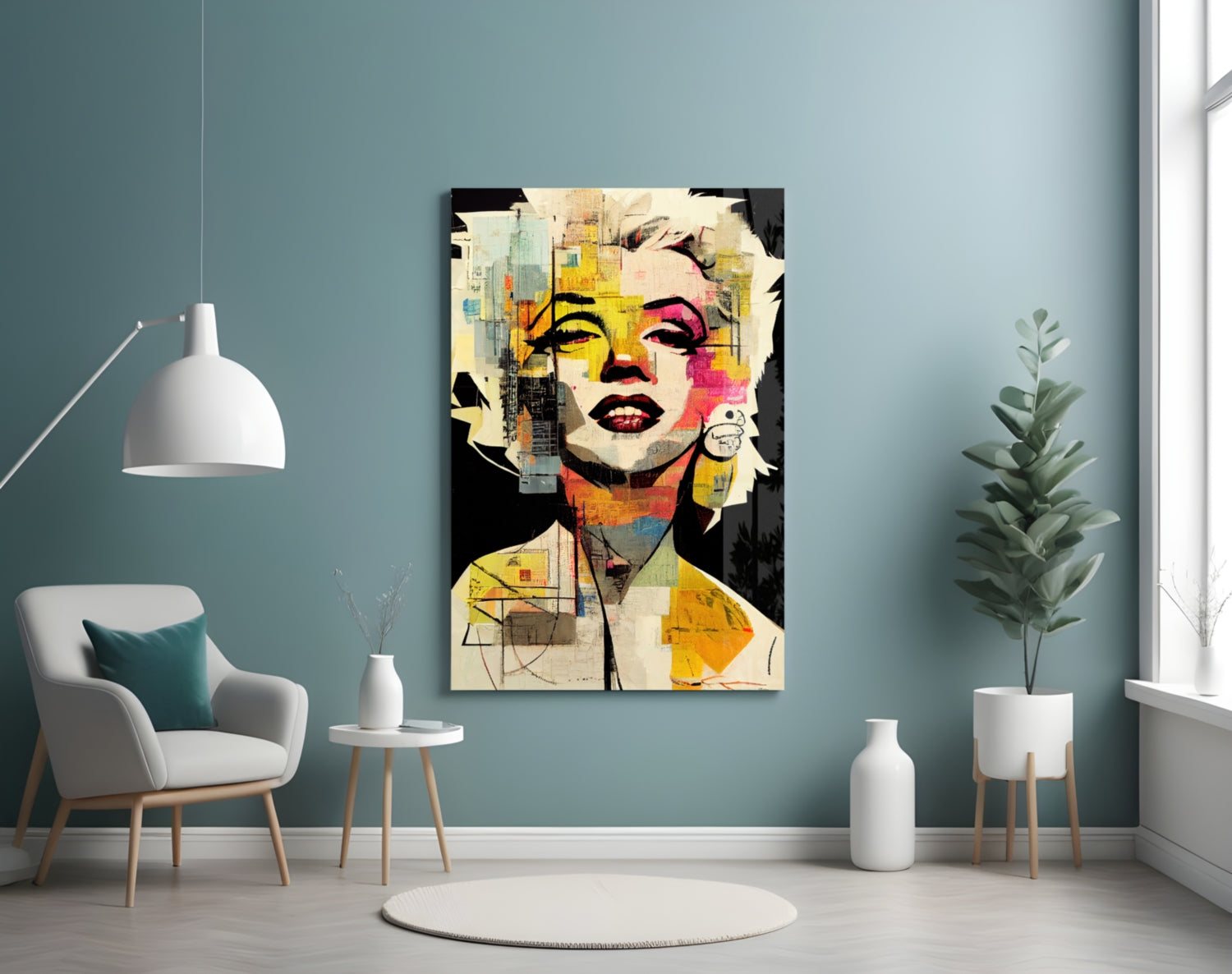 Collage Blonde Icon Pop Glass Wall Art