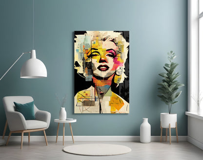 Collage Blonde Icon Pop Glass Wall Art