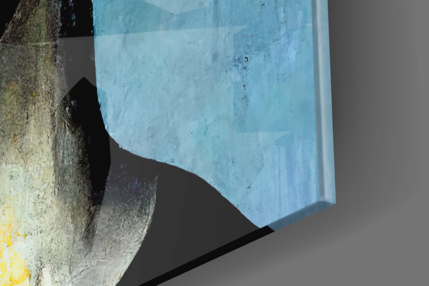 Red And Blue Collage Blocks Portrait Glass Wall Art