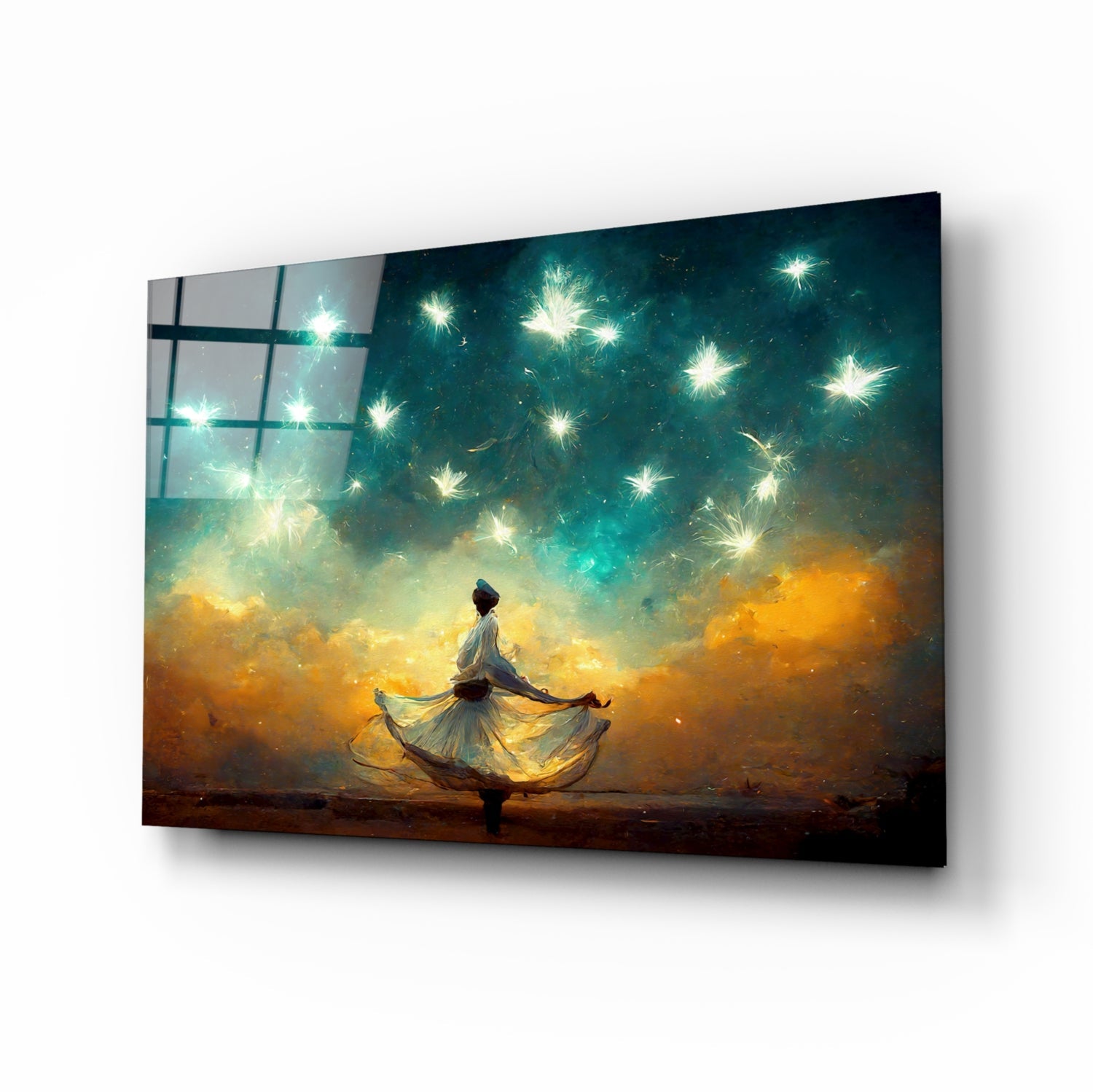 Whirling Dervish Starry Sky Glass Wall Art