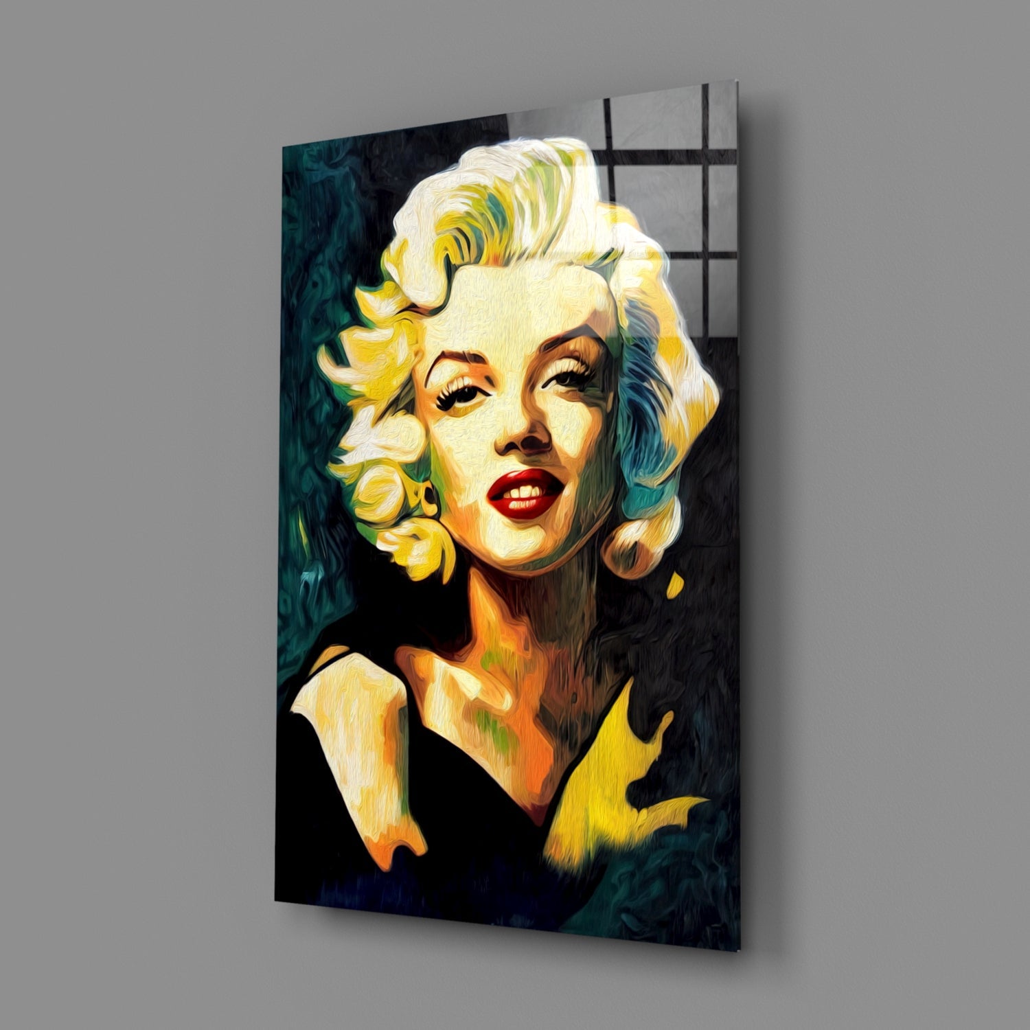 Swirl Blonde Diva Portrait Glass Wall Art