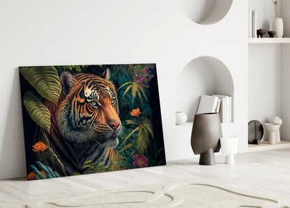 Trap Behind Flowers Glass Wall Art  || Designers Collection