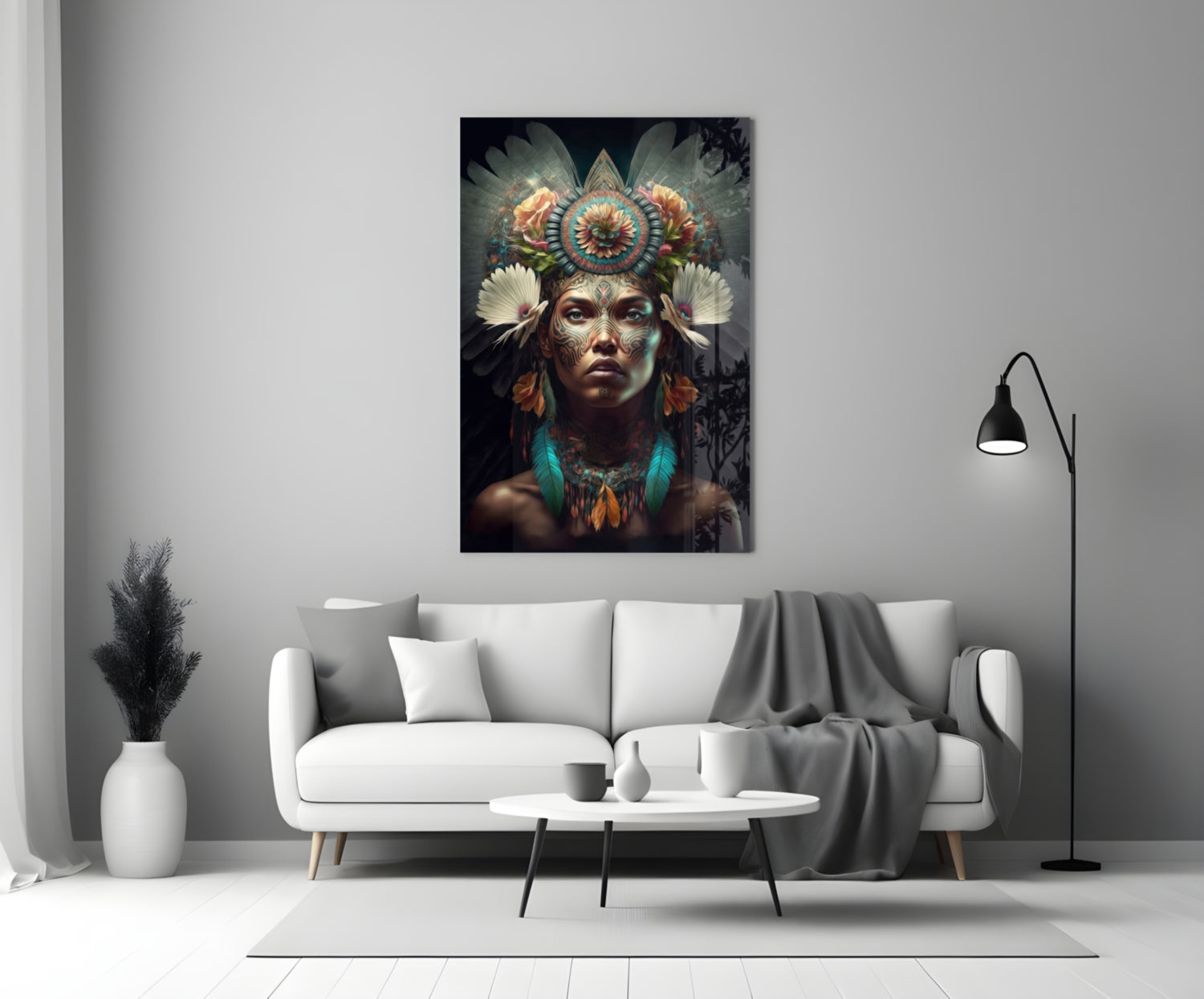 Flower Monarch Glass Wall Art  || Designer Collection