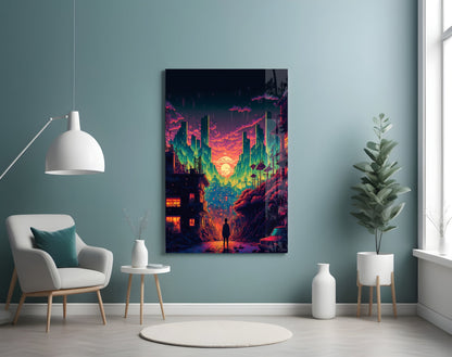 Walk to the New Life Glass Wall Art  || Designers Collection