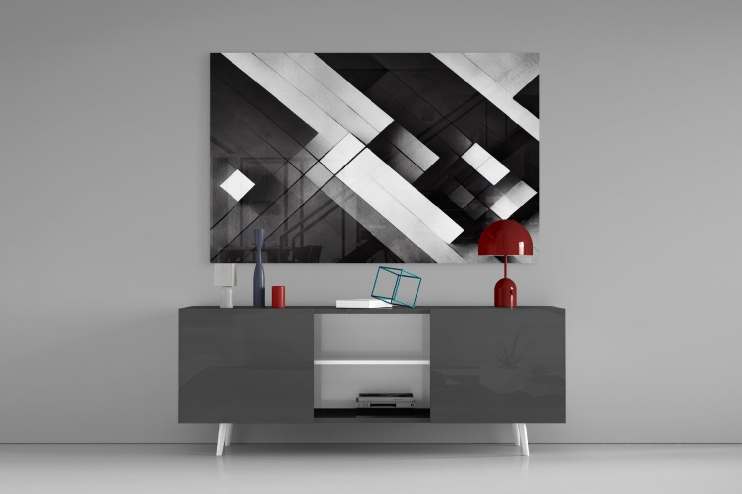 Cubic Glass Wall Art  || Designers Collection