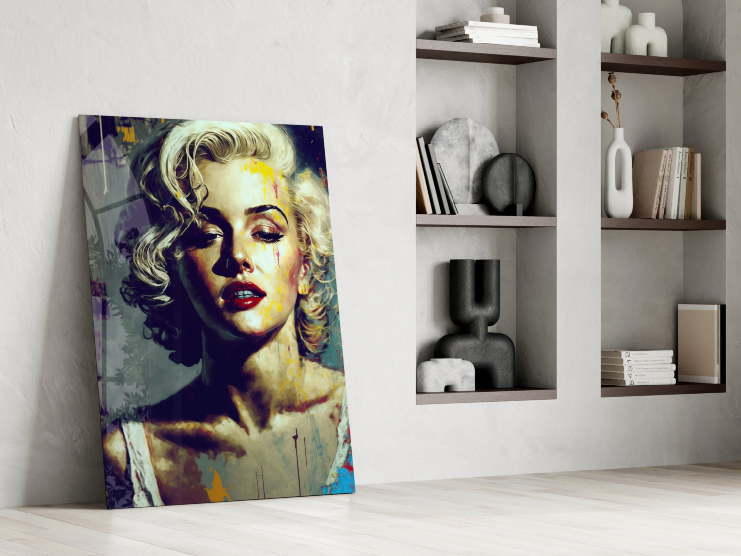 Golden Blonde Icon Portrait Glass Wall Art