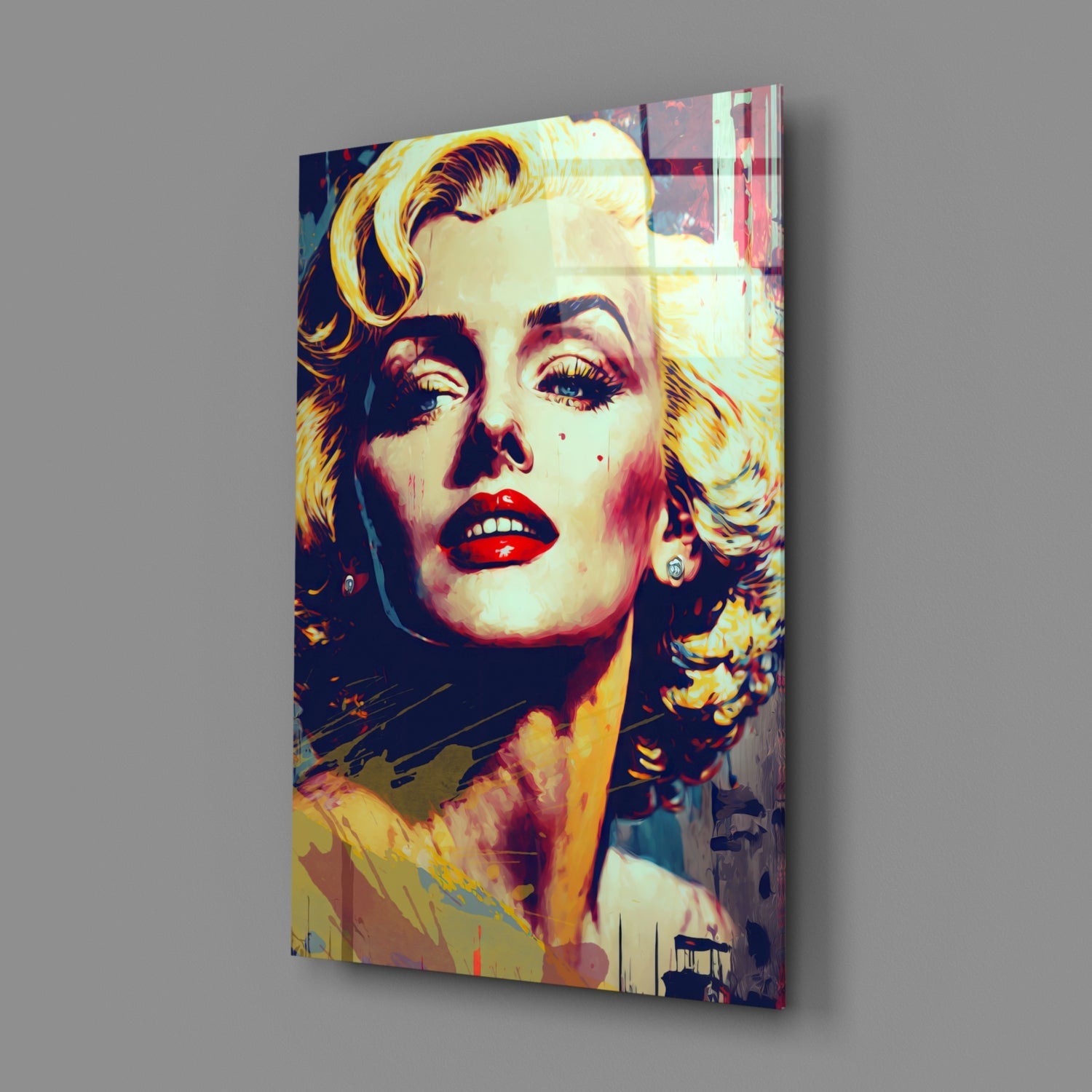 Blonde Starlet Pop Portrait Glass Wall Art