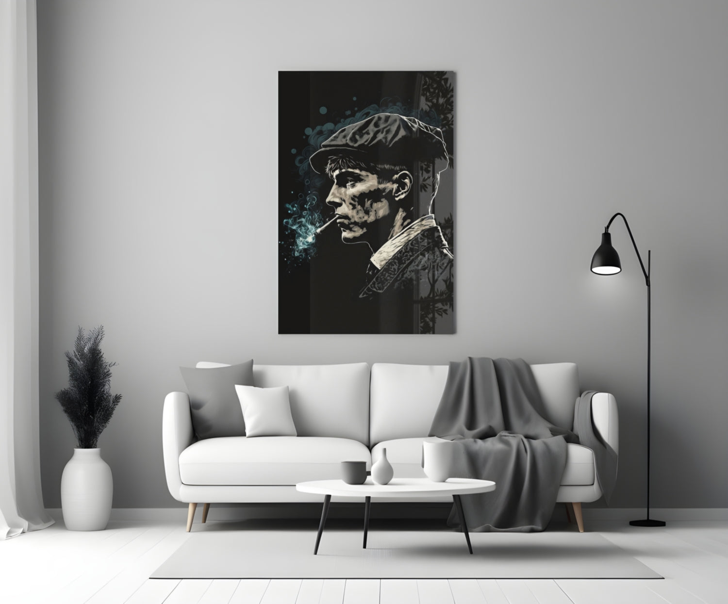 Newsboy Cap Gangster Glass Wall Art  || Designer Collection