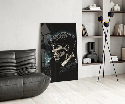 Newsboy Cap Gangster Glass Wall Art  || Designer Collection
