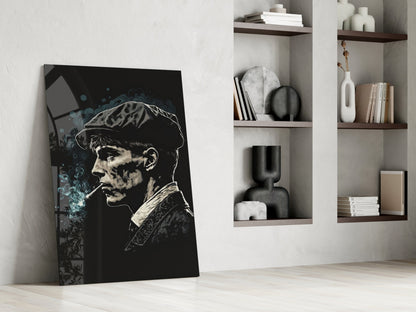 Newsboy Cap Gangster Glass Wall Art  || Designer Collection