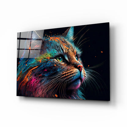 Colorful Cat Glass Wall Art  || Designers Collection
